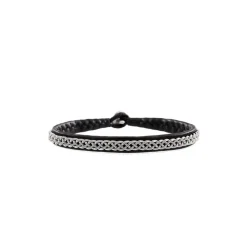 Armband S skinn/tenn