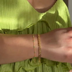 Armband Santa Monica Grön Guld