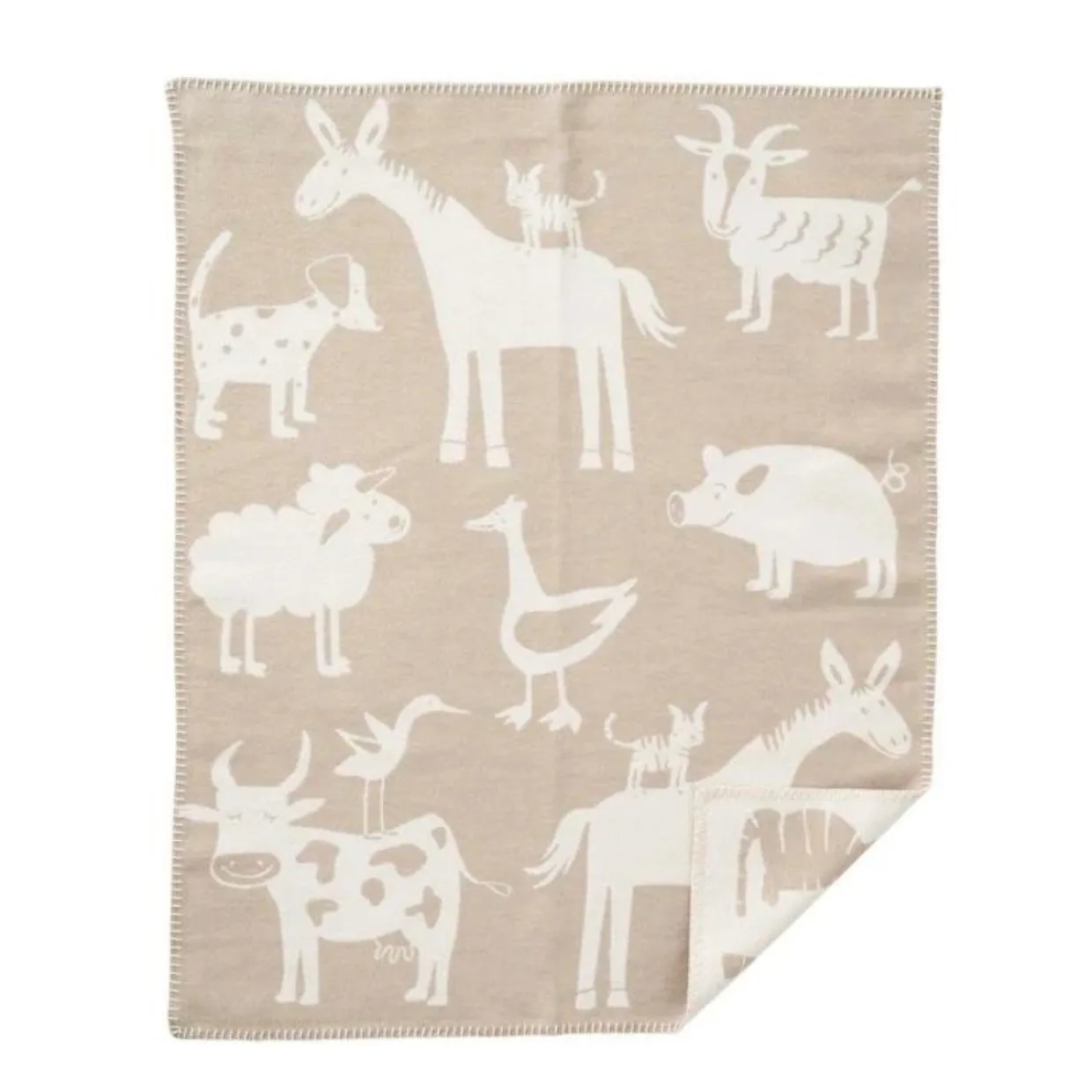Barnfilt Farm 70x90cm Grå