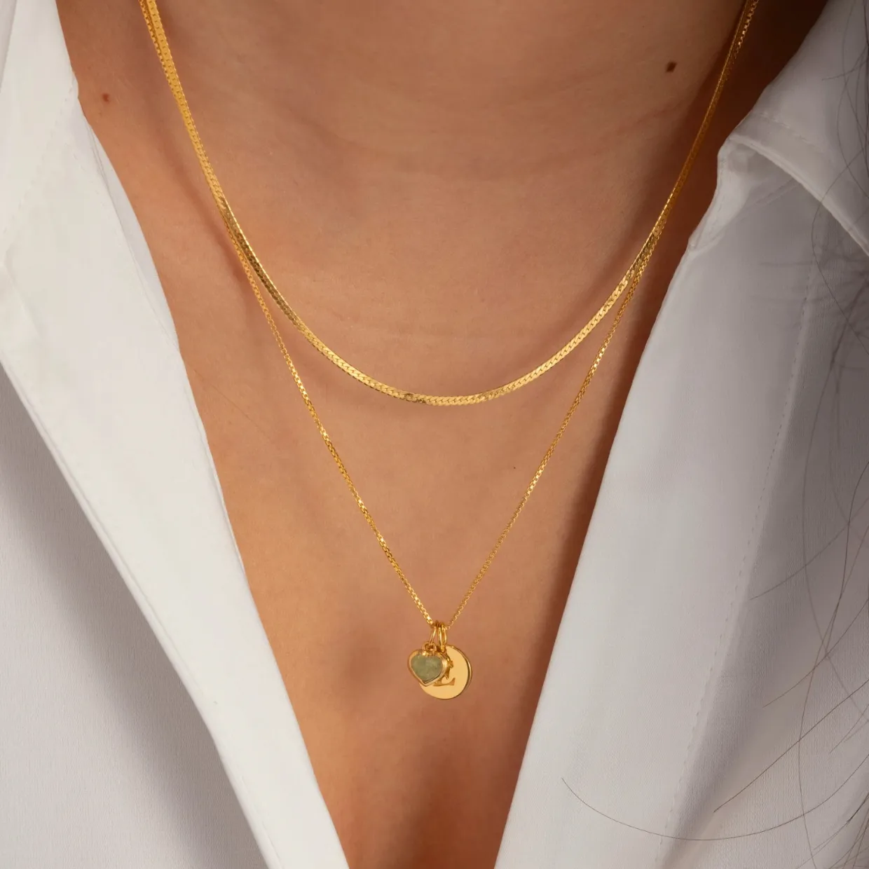 Berlock beloved heart Guld Grön