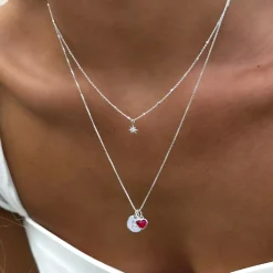 Berlock beloved heart Silver Rosa