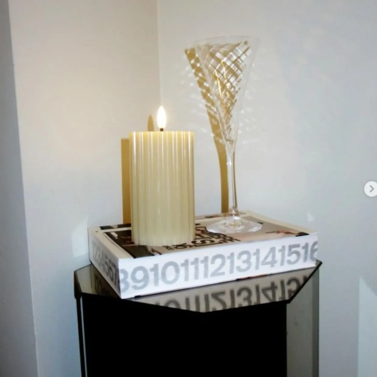 Blockljus 7,5x15cm LED Vit