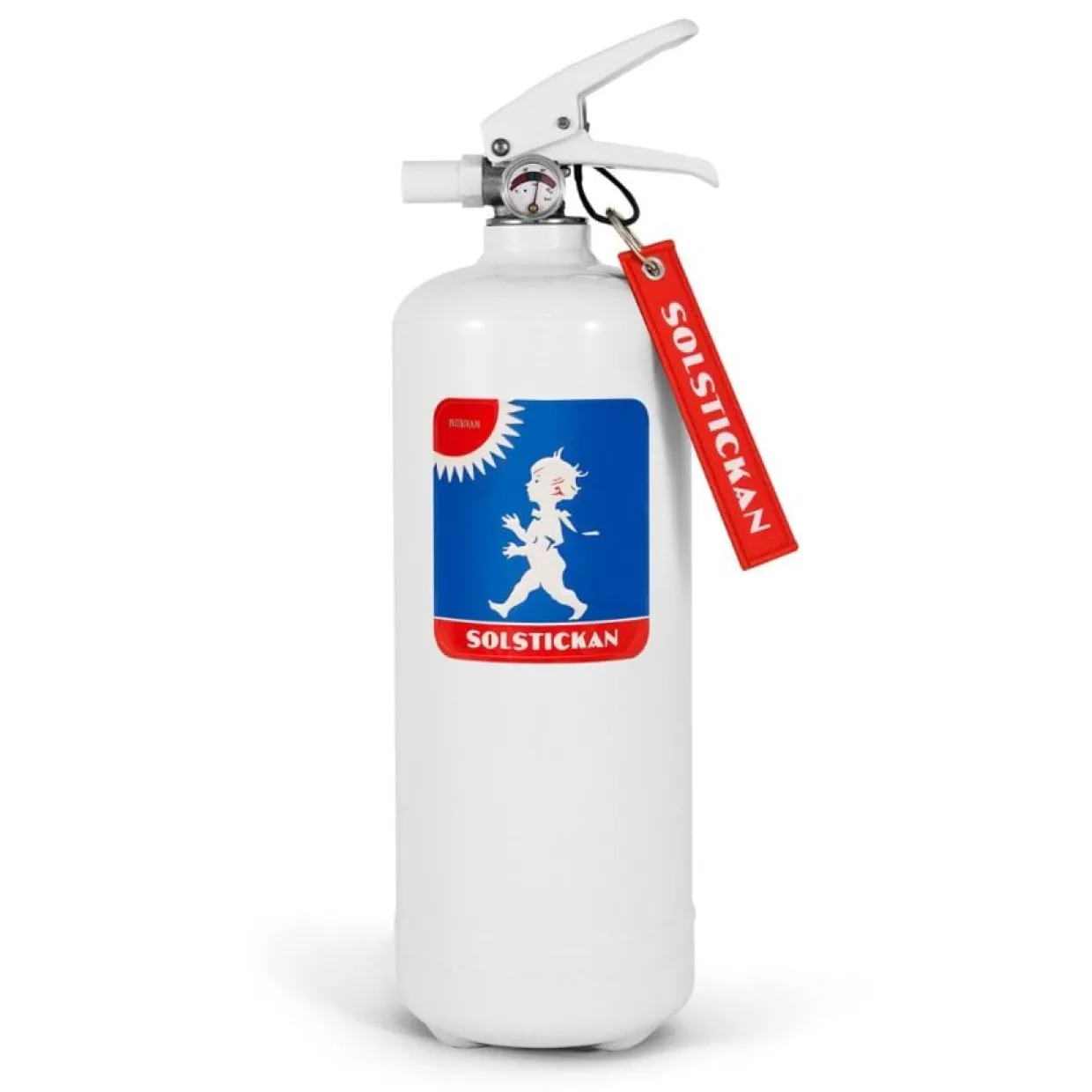 Brandsläckare 2kg vit org. emblem solstickan