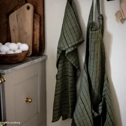 Förkläde Rutan 70x90 cm Skogsgrön