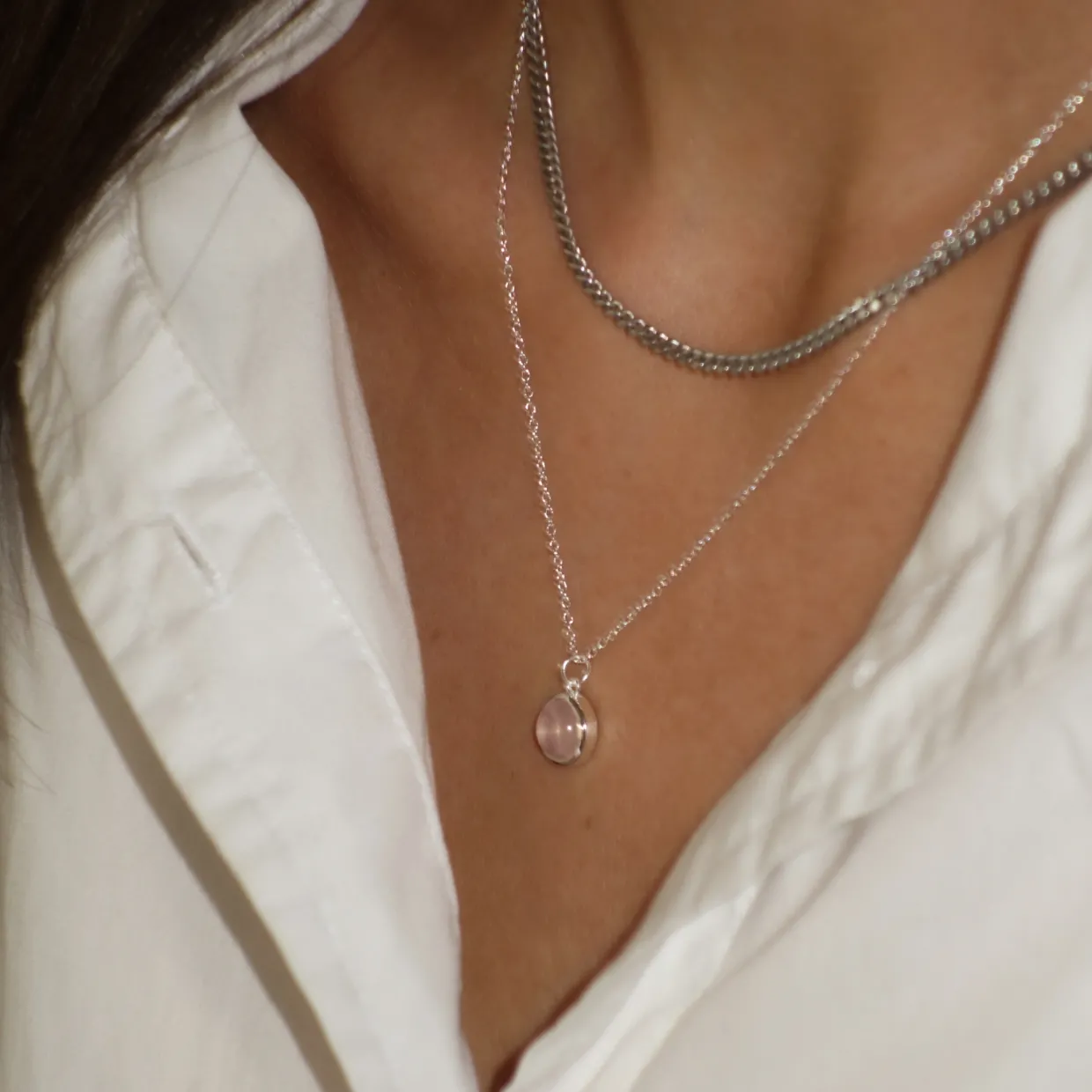 Halsband Dear Silver Rosa