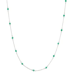 Halsband Santa Monica 42cm Grön Silver