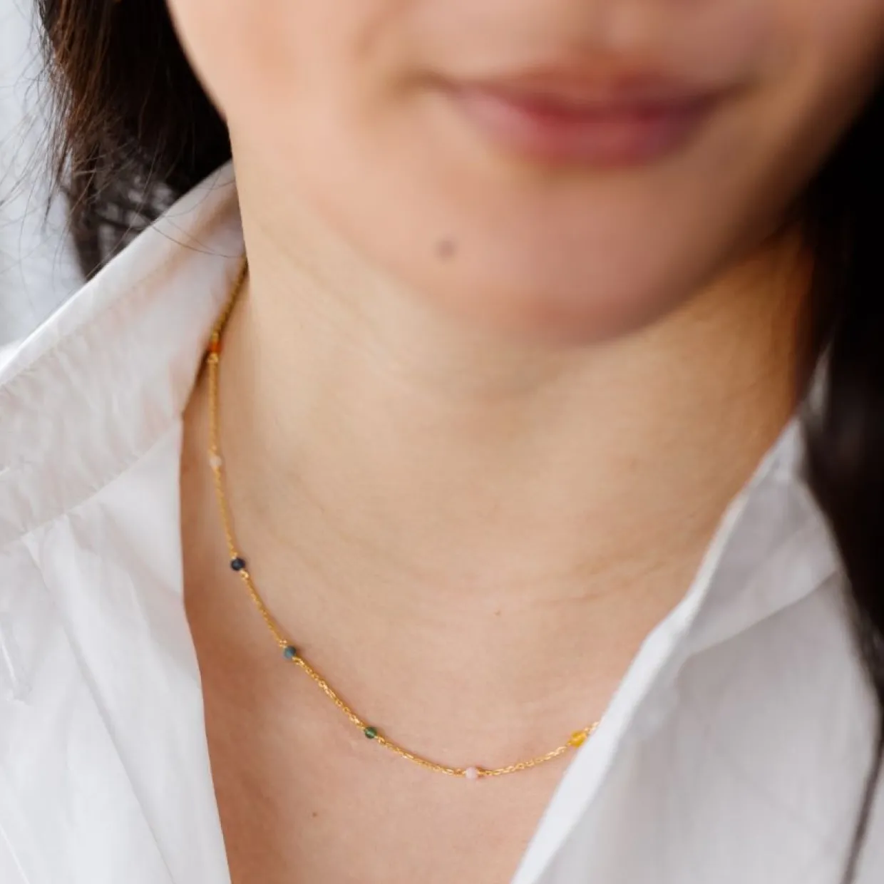 Halsband Santa Monica 42cm Multi Guld