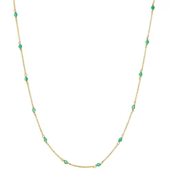 Halsband Santa Monica 42cm Grön Guld