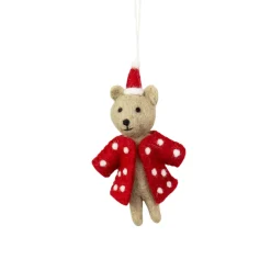 Julhänge Björn med prickig rock