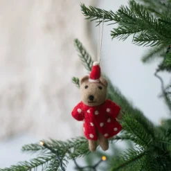 Julhänge Björn med prickig rock