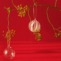 Julkulor Mönstrade 2-p 6cm Vit