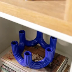 Kandelaber 6 arm Churros blå