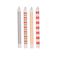 Kronljus Randiga 4-pack Orange Multi