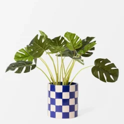 Kruka DT Schackruta Blå