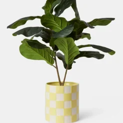 Kruka DT Schackruta Ljusgul