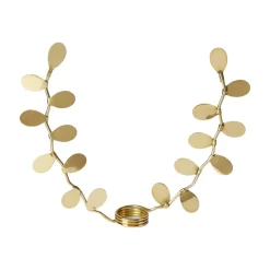 Ljusmanchett Mano Leaves guld 1-p