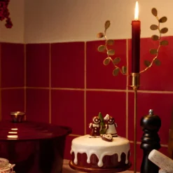 Ljusmanchett Mano Leaves guld 1-p