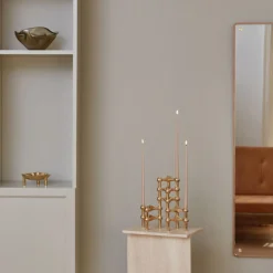 Ljusstake Stoff Nagel 3 pack Mässing