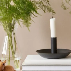 Ljusstake The Water Lily 15 cm Svart