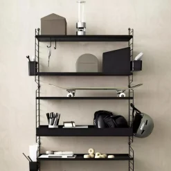 Metallhyllplan Hög 58x30 svart