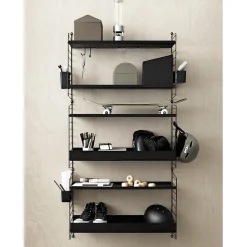 Metallhyllplan Hög 78x20 svart