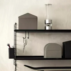 Metallhyllplan Låg 58x30 svart