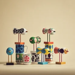 Mugg Birds 1967 Mug Nr.6 Grön/vit