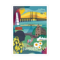 Poster city Malmö 30x40 cm
