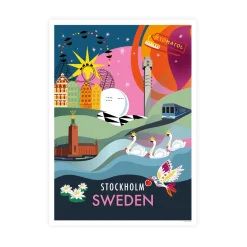 Poster city Stockholm 30x40 cm