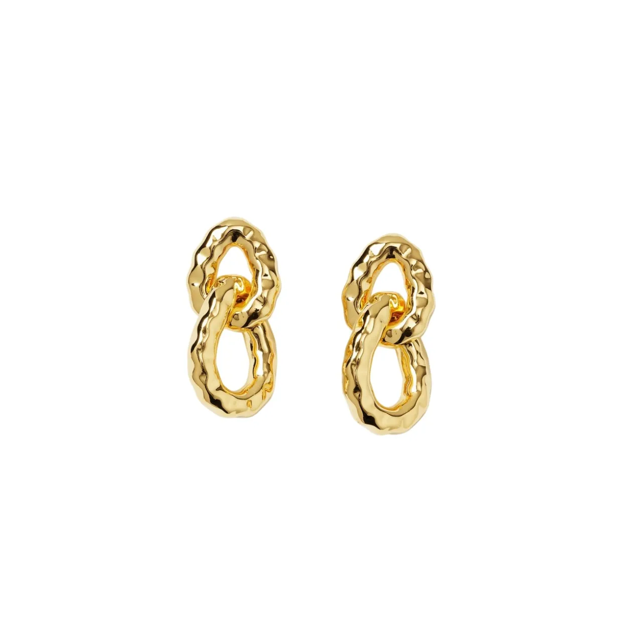 Örhängen Bolded Hammered Links Guld