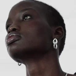 Örhängen Bolded Hammered Links Silver