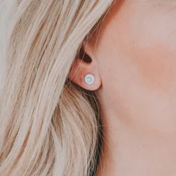 Örhängen Knappkorall silver