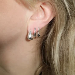 Örhängen Nano hänge silver/svart