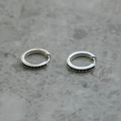 Örhängen Nano silver/svart