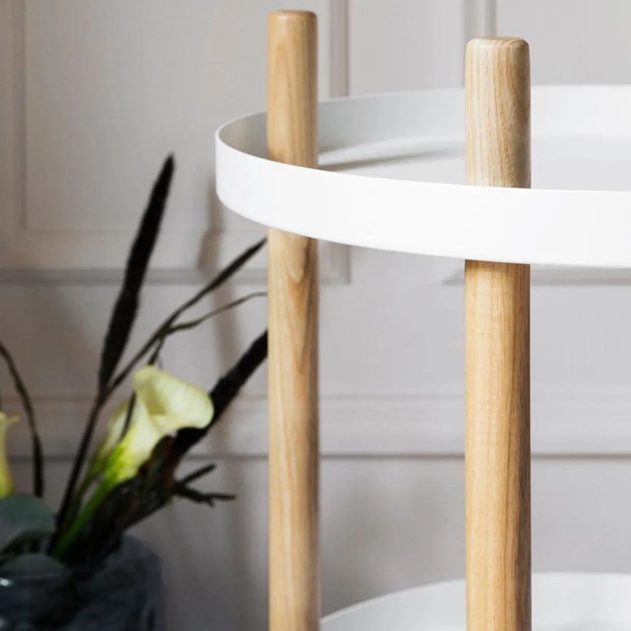 Serveringsvagn Block rund vit