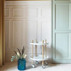 Serveringsvagn Block rund vit