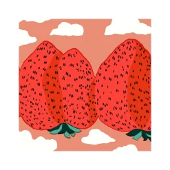 Servett Mansikkavuoret 33 cm Röd