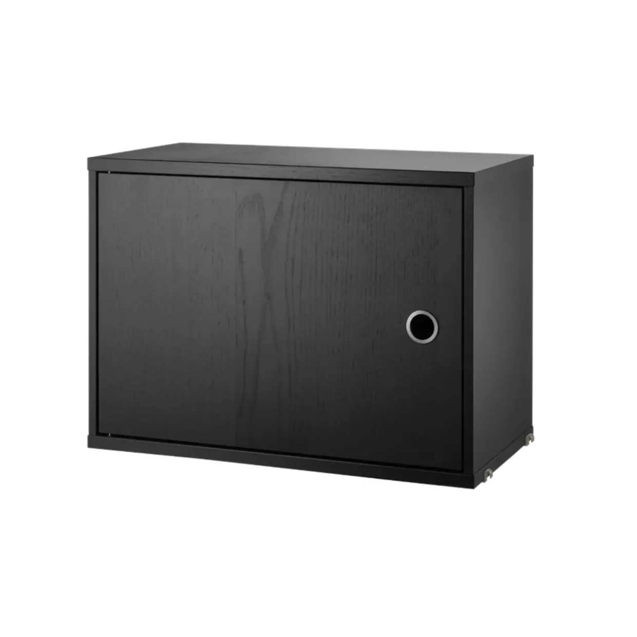 Skåp med dörr 58 x 30 x 42 cm Svartbetsad ask