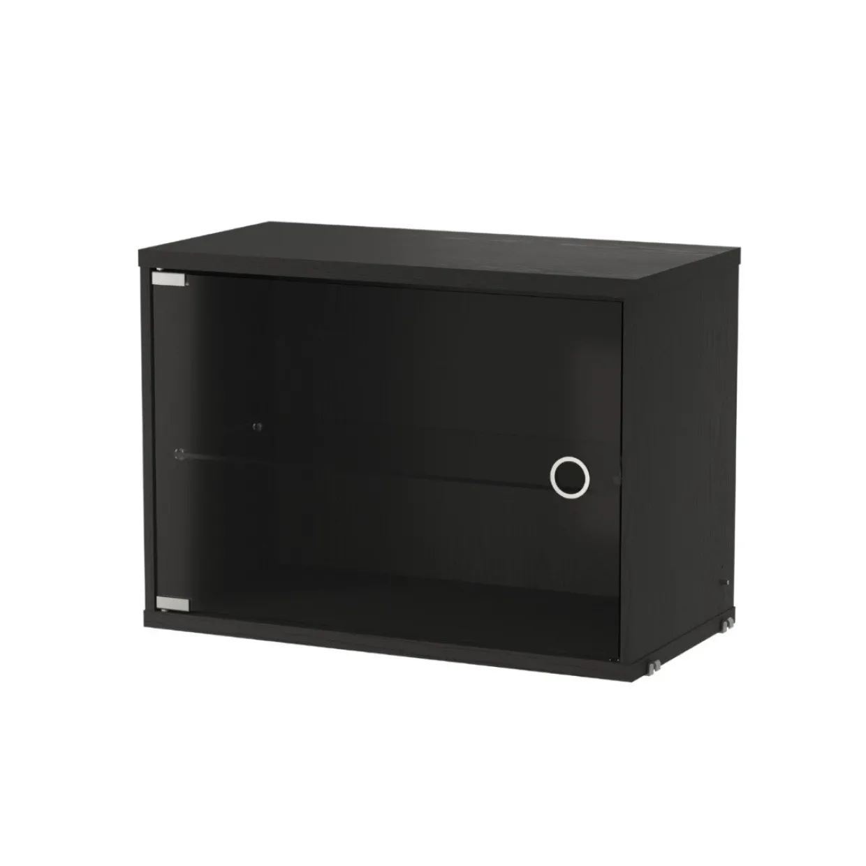 Skåp med glasdörr 58x30 Svartbetsad Ask