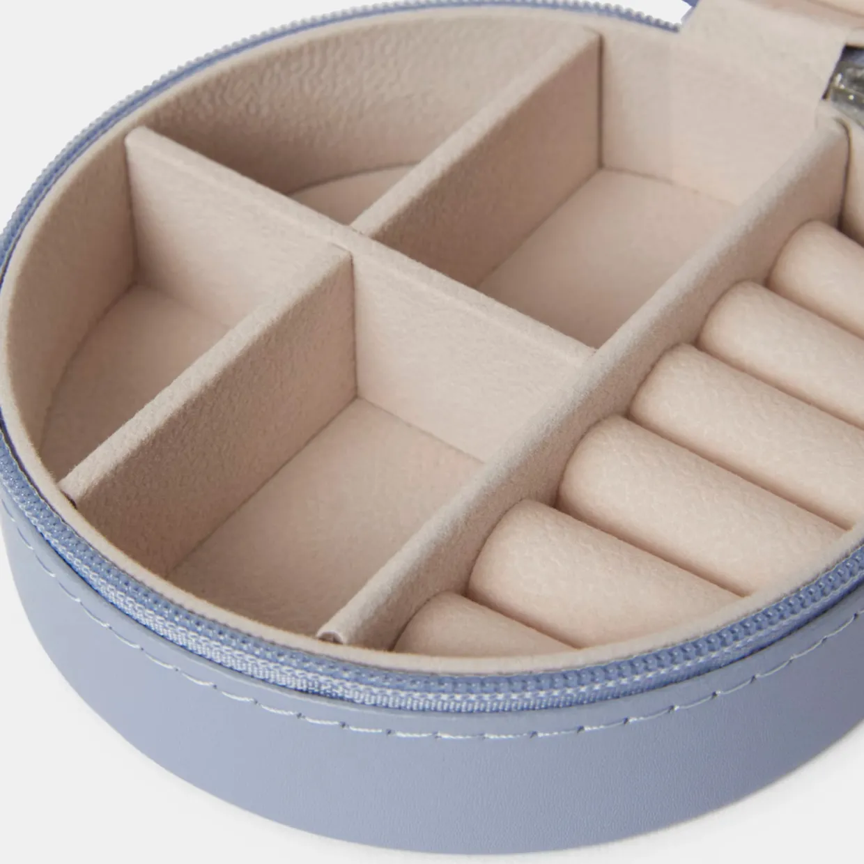 Smyckesskrin Jackie rund ljusblå