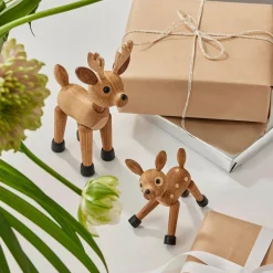 Träfigur Spot Rådjur Baby 12,7 cm Ek/Lönn