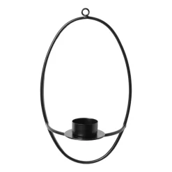 Väggljusstake Hanna rund svart